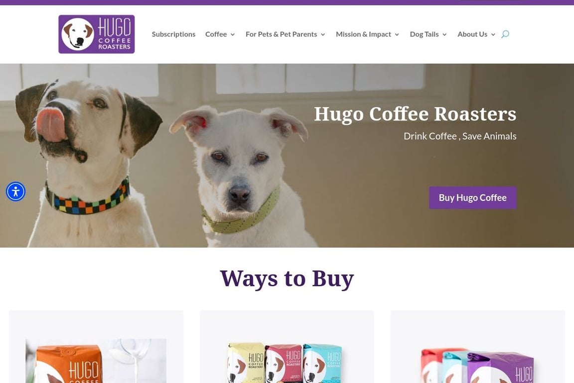 Hugo Coffee Roasters homepage