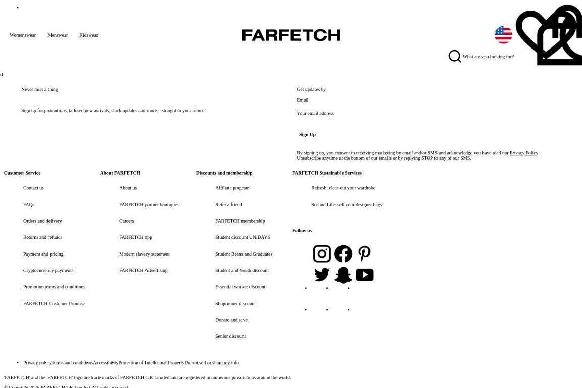 FARFETCH USA homepage