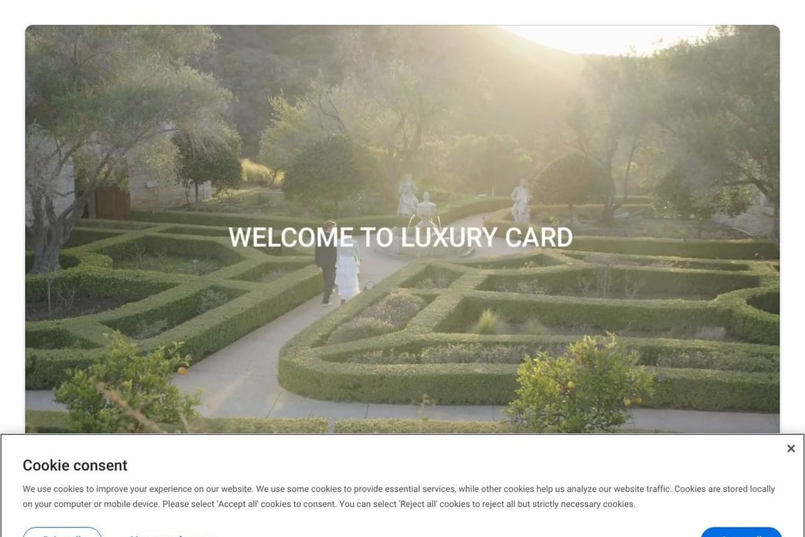 Luxury Card homepage