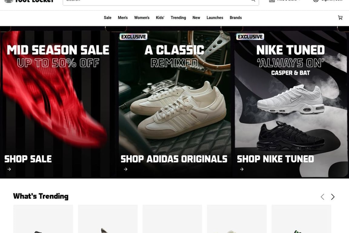 Footlocker AU homepage