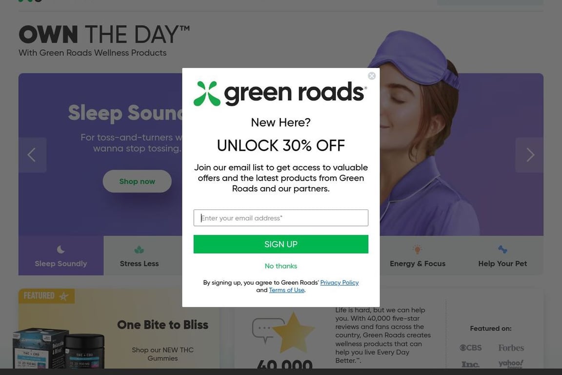 Green Roads homepage
