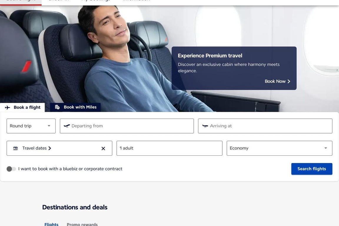 Air France homepage