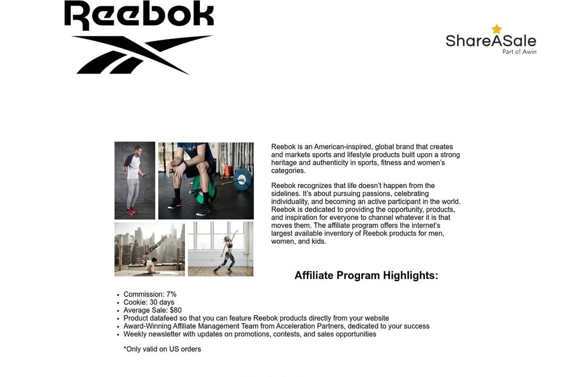 Reebok affiliate store