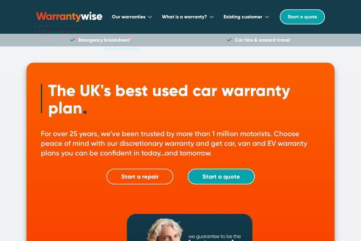 Warranty Wise homepage