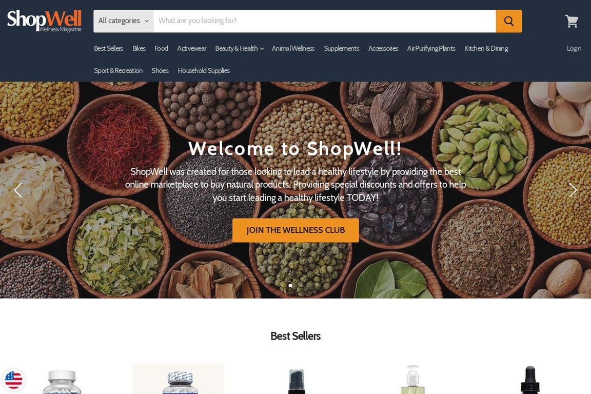 ShopWell Wellness Magazine homepage