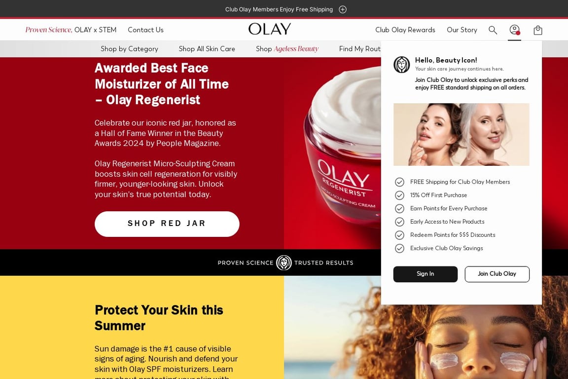 Olay homepage