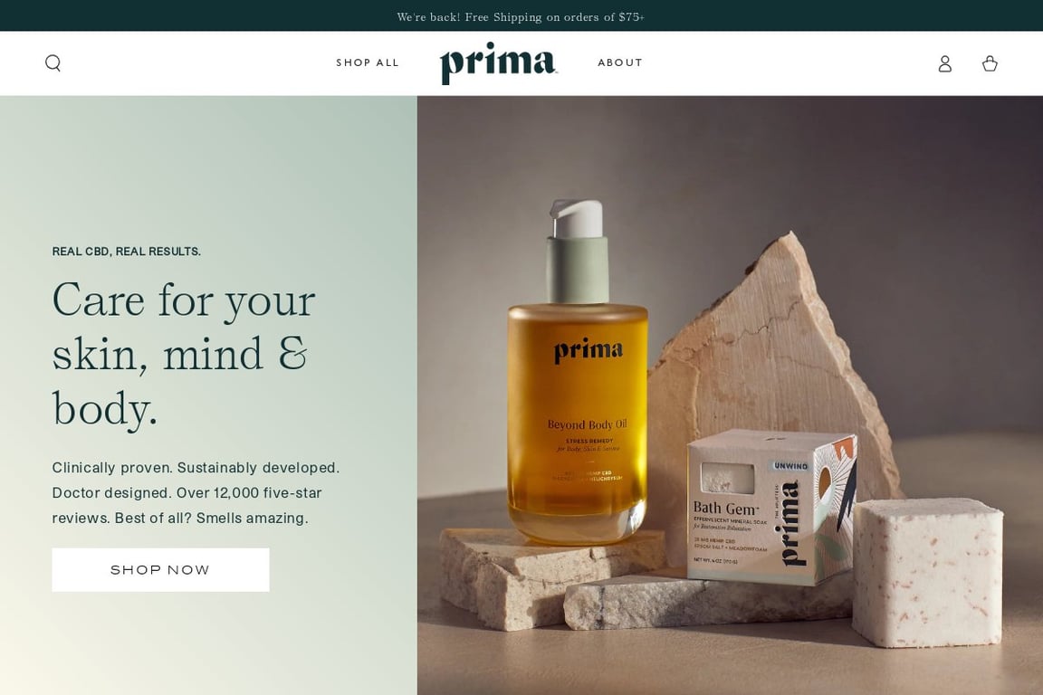 Prima Preferred homepage