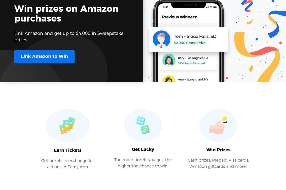 Earny homepage