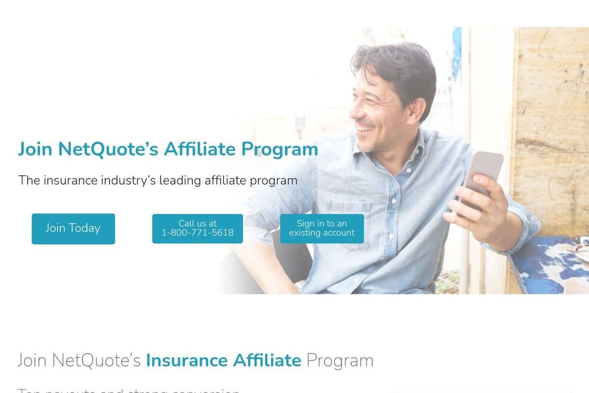 NetQuote affiliate program signup page