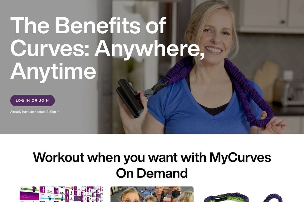 My Curves On Demand homepage