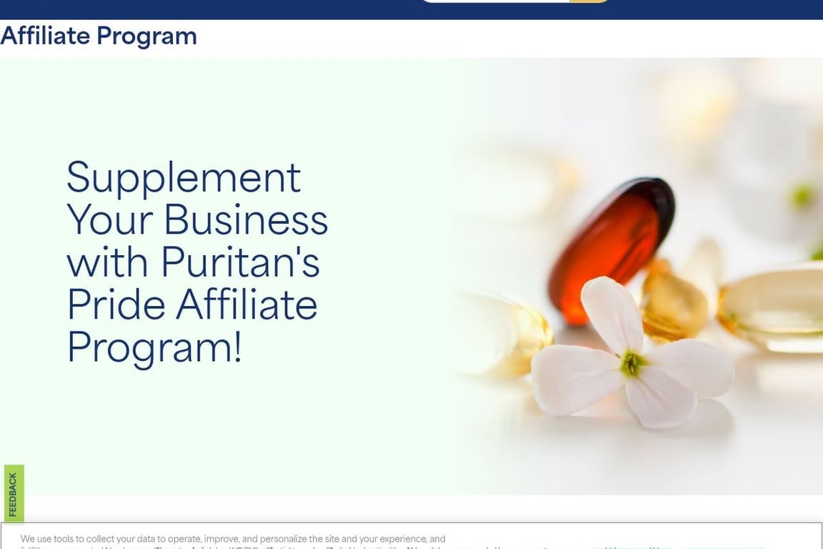 Puritan’s Pride affiliate program signup page