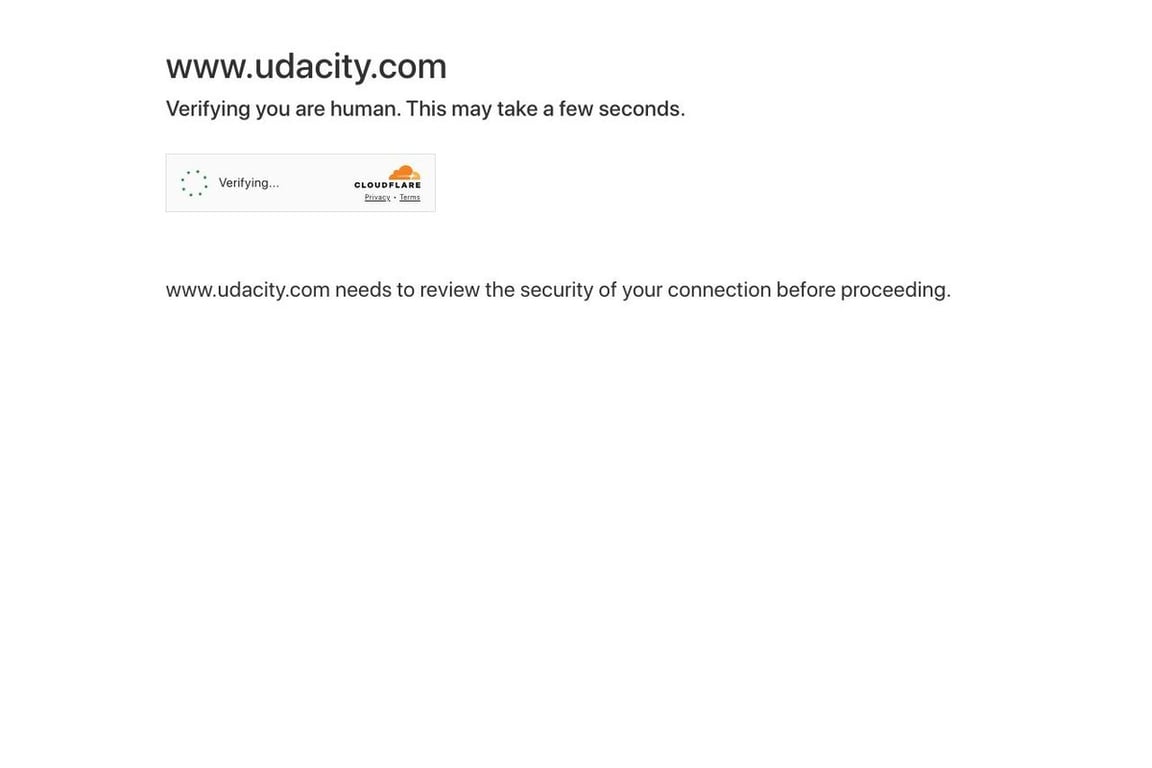 Udacity homepage
