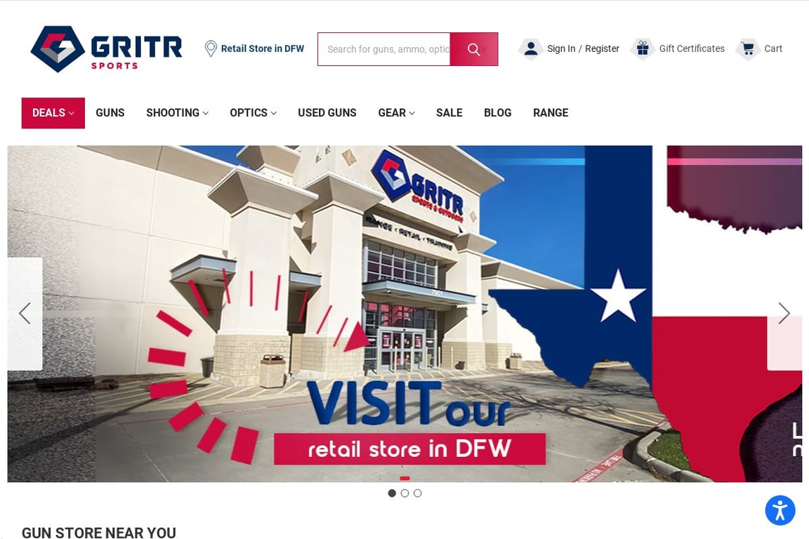 GRITR Sports homepage