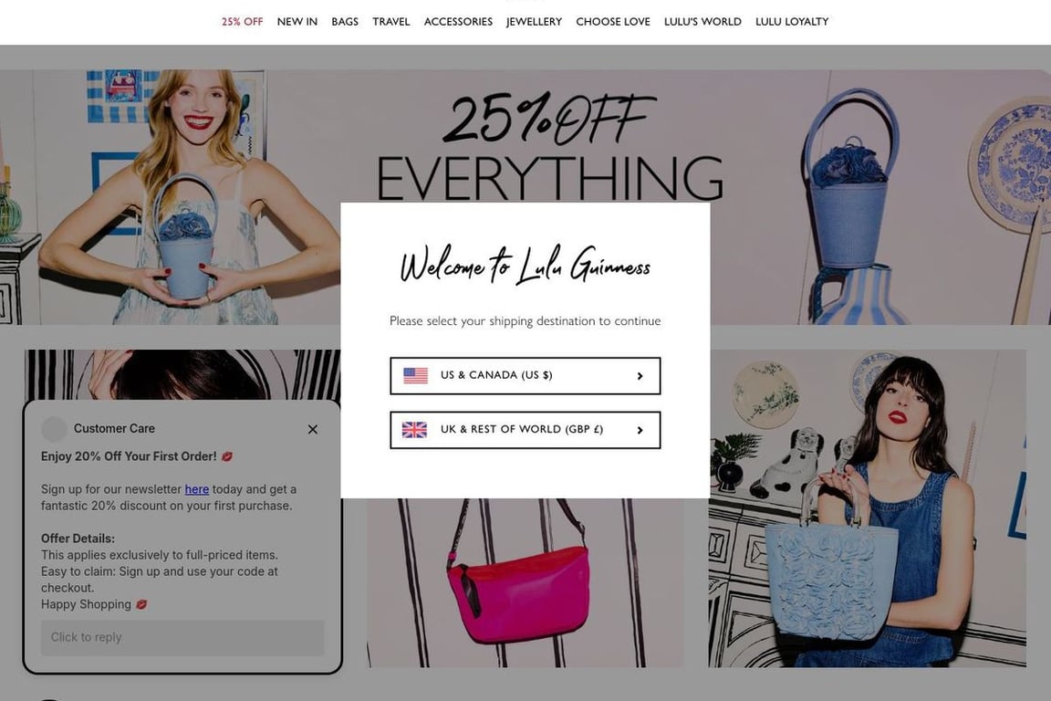 Lulu Guinness UK homepage