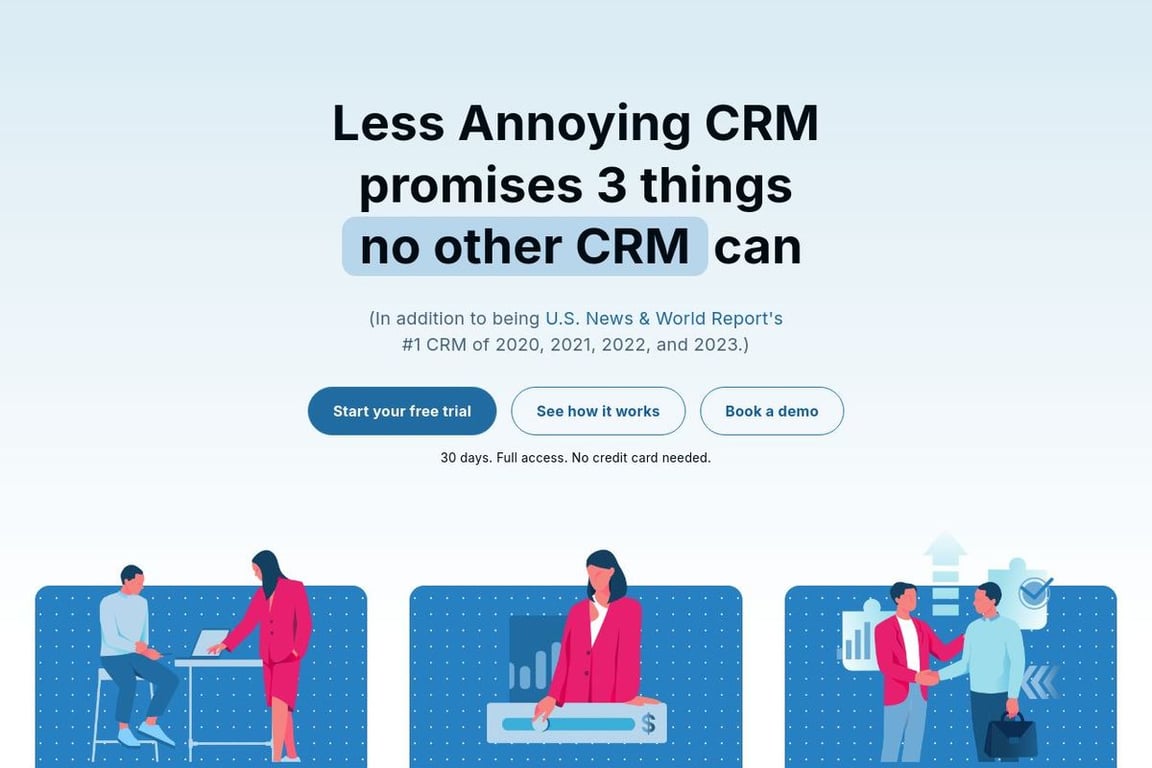Less Annoying CRM homepage