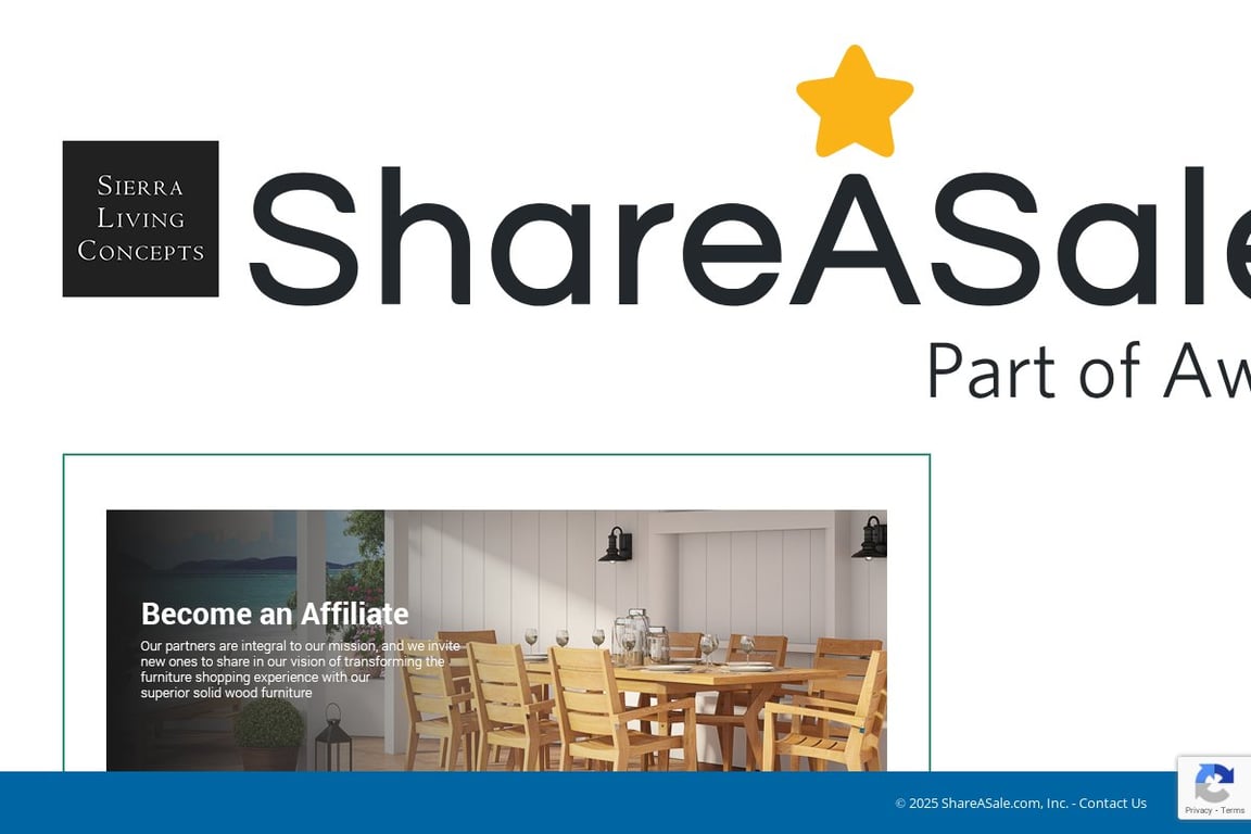 Sierra Living Concepts affiliate program signup page