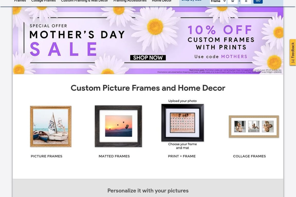 Art To Frames homepage