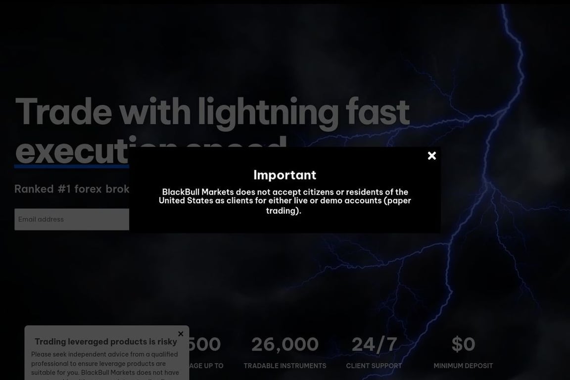 BlackBull Markets homepage