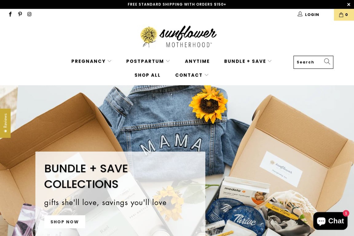 Sunflower Motherhood homepage