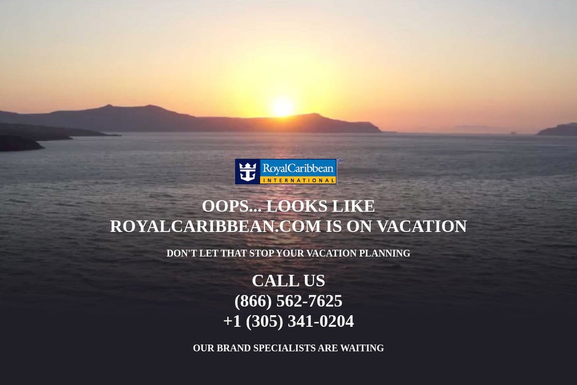 Royal Caribbean homepage