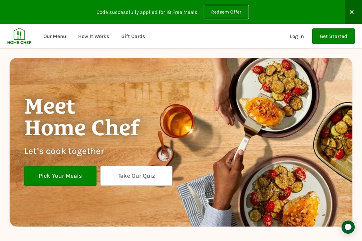 Home Chef homepage