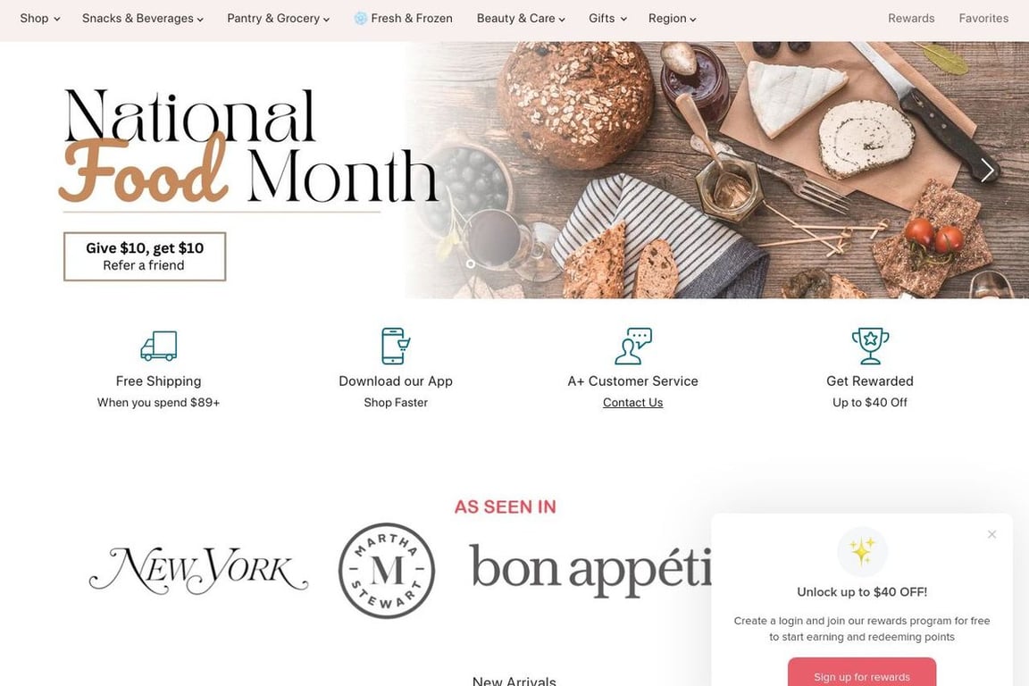 MyPanier homepage