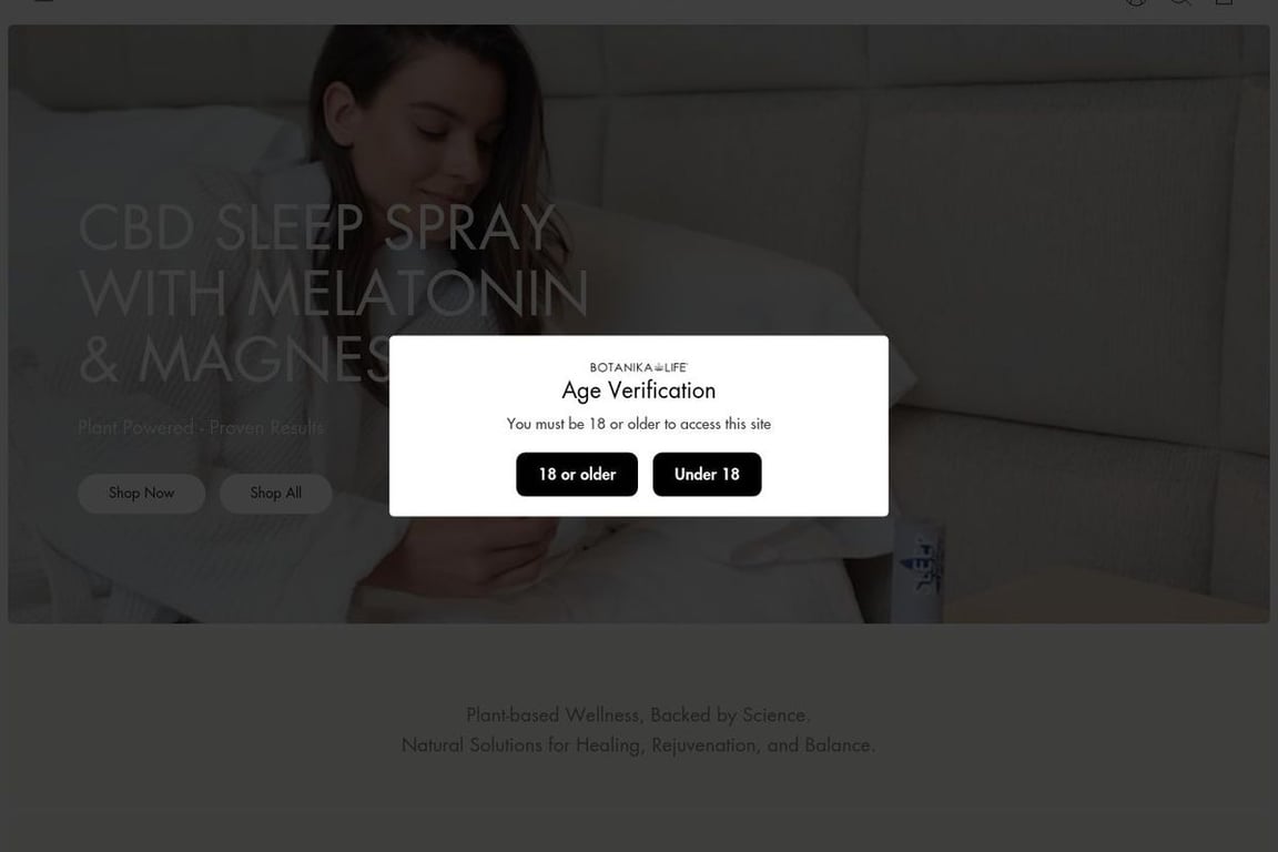 Botanika Life homepage