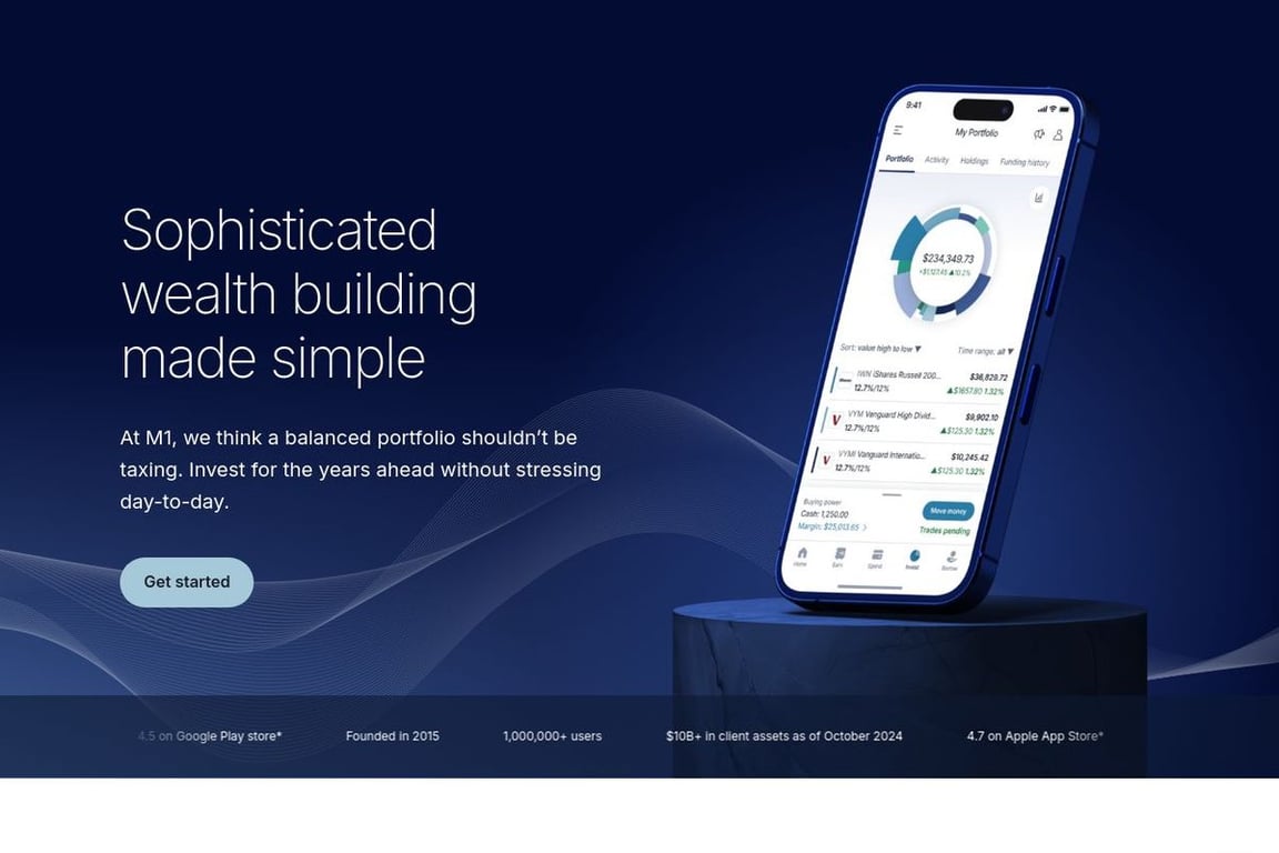 M1 Finance homepage
