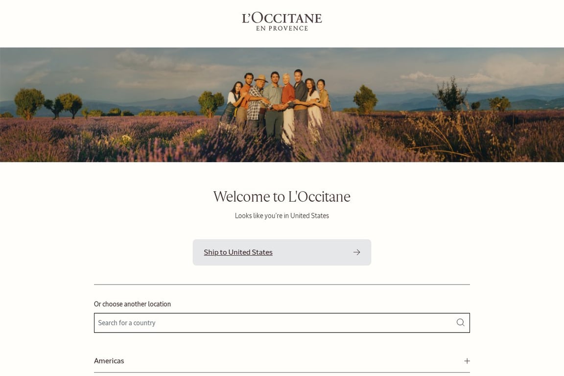 L’Occitane en Provence homepage