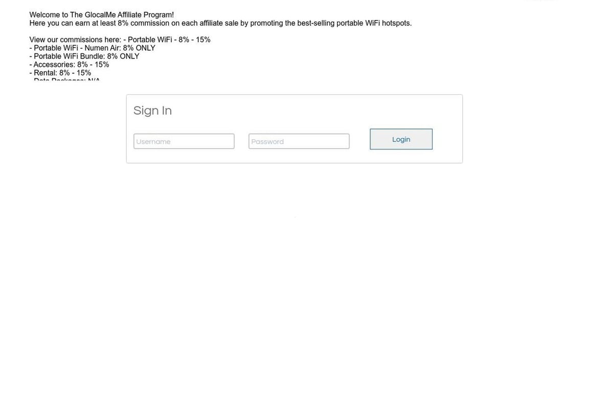 GlocalMe affiliate program signup page