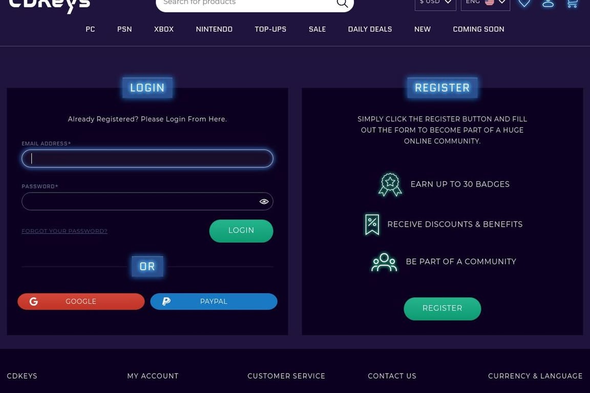 CDKeys affiliate program signup page