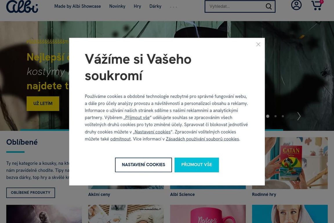 Albi.cz homepage
