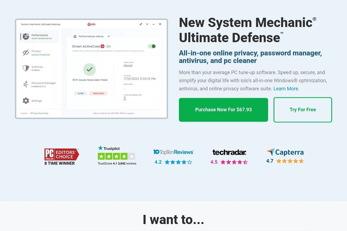 Iolo System Mechanic homepage