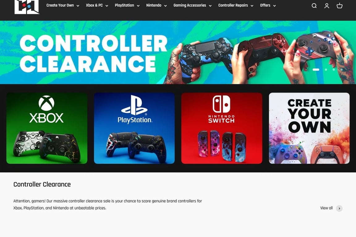 Custom Controllers homepage