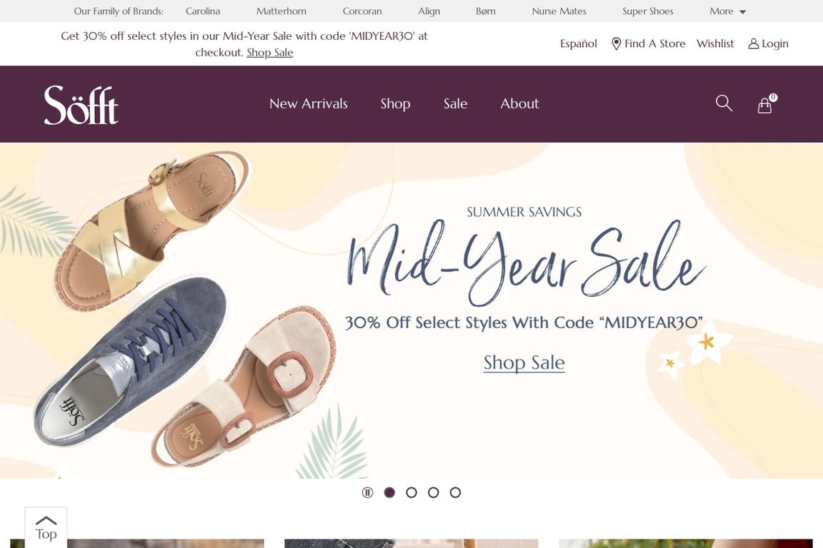 Sofft Shoe homepage