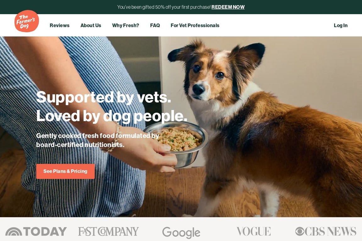 The Farmer’s Dog homepage