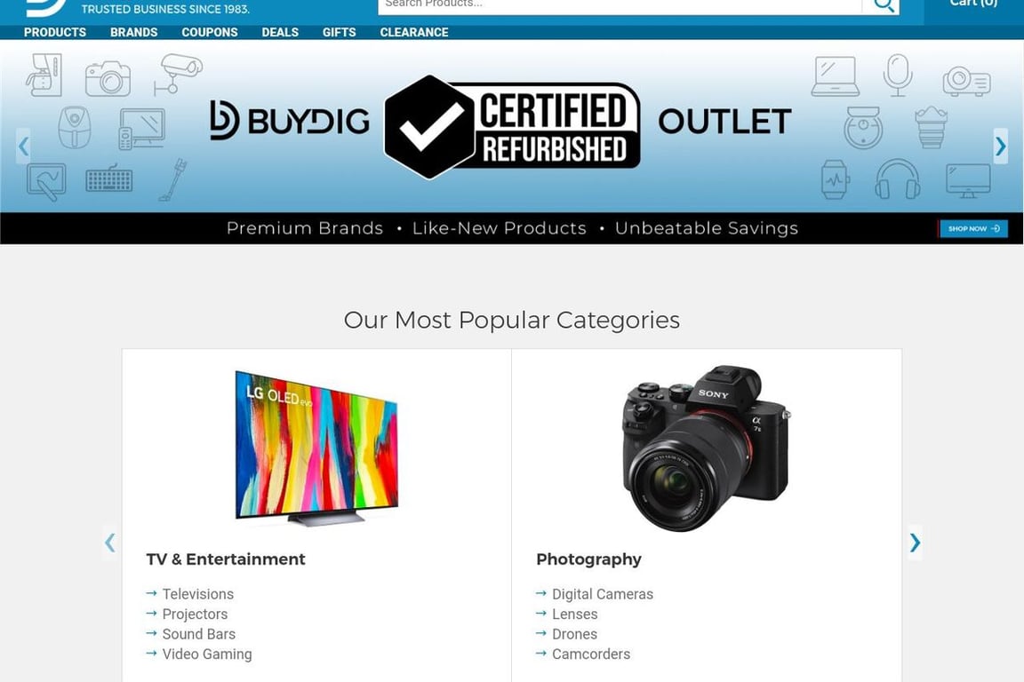 BuyDig homepage