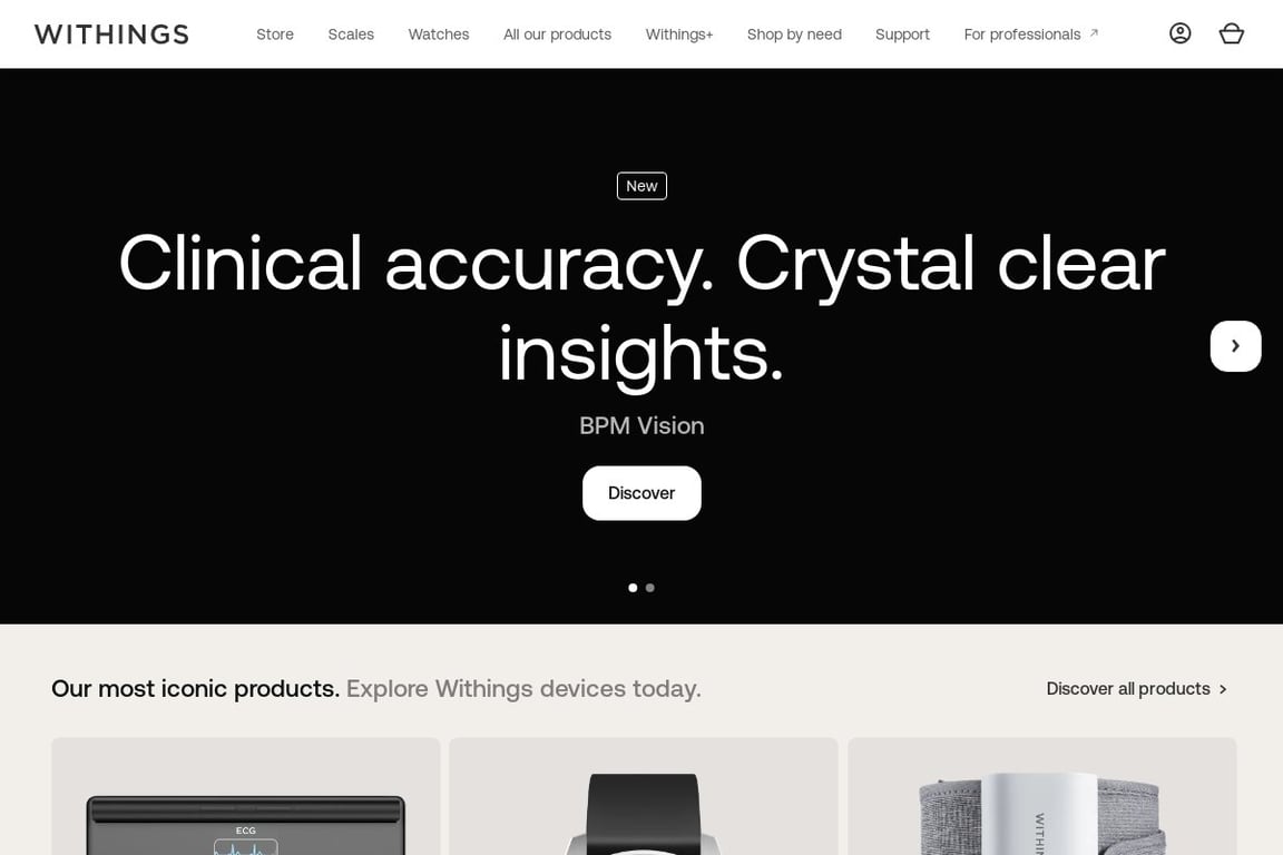 Withings homepage