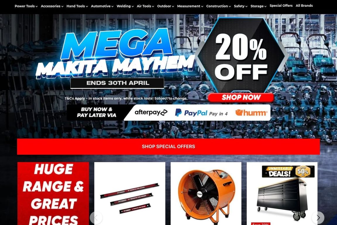 Tools Warehouse homepage