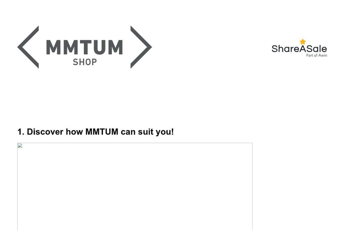 MMTUM Shop affiliate program signup page