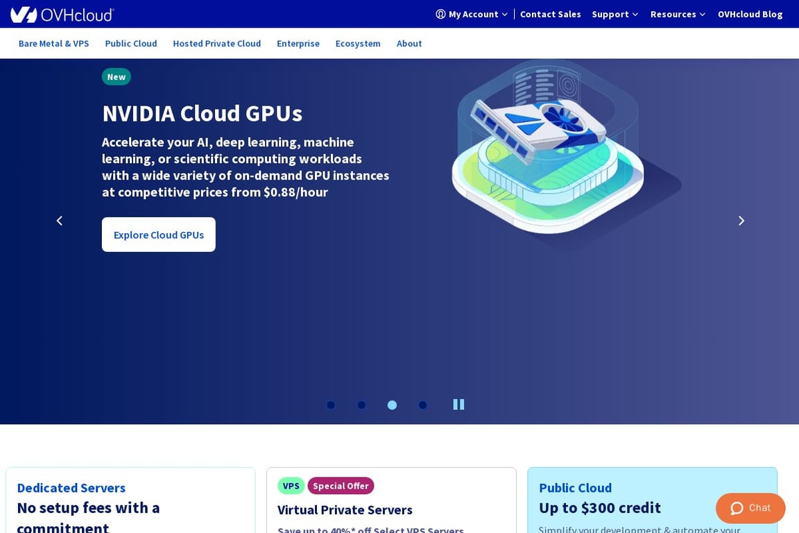 OVHcloud US homepage