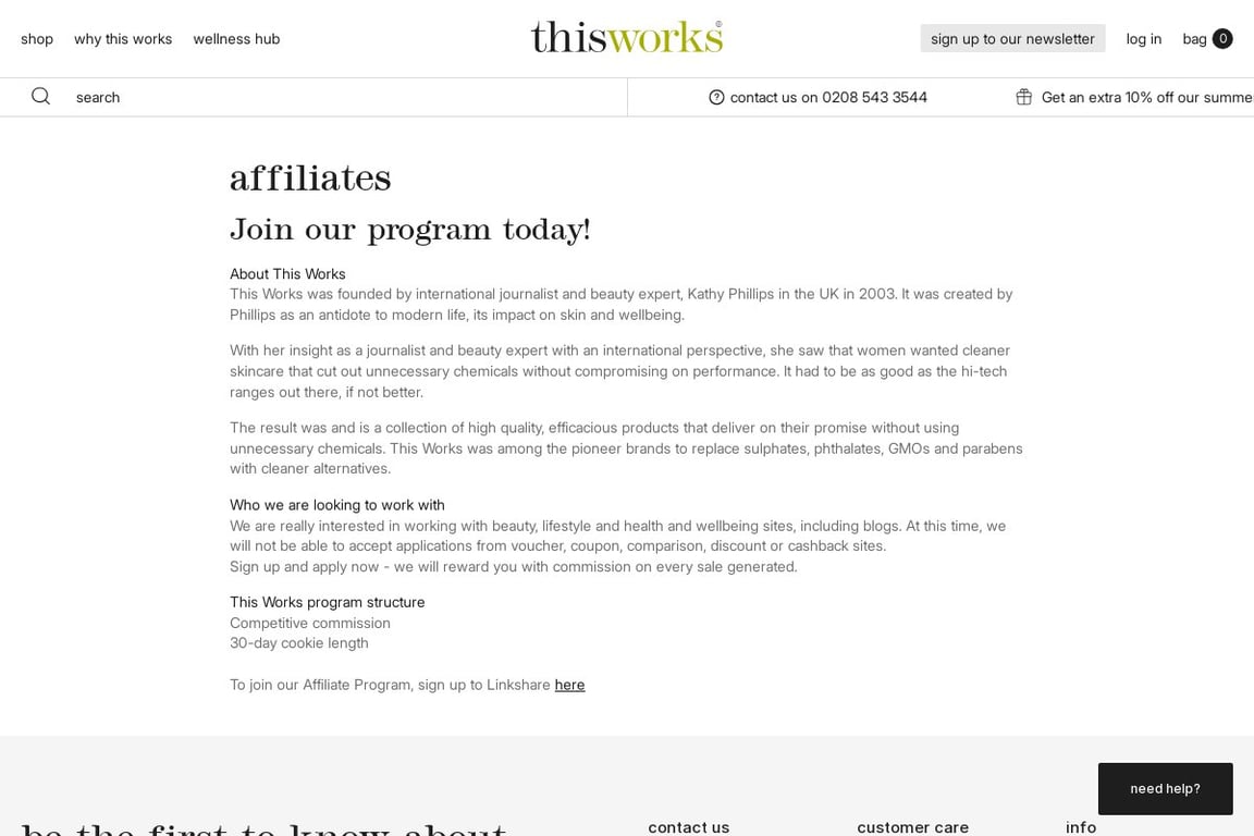 This Works (US) affiliate program signup page