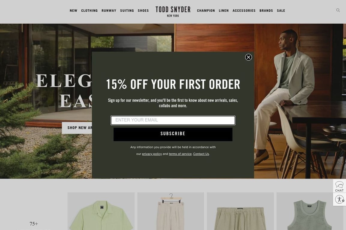 Todd Snyder homepage