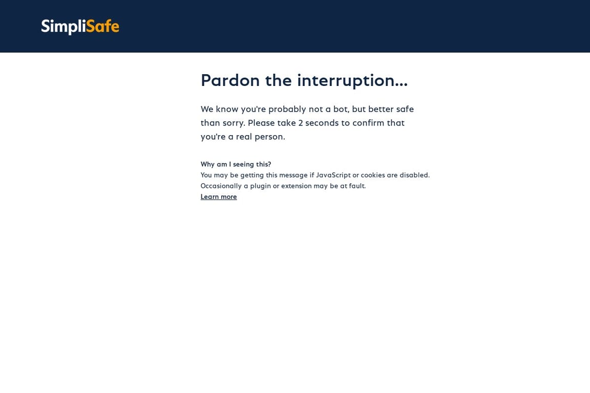 SimpliSafe homepage
