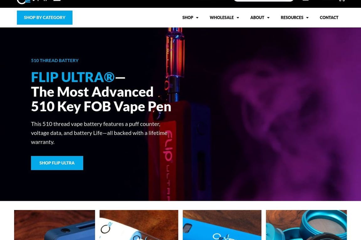 O2VAPE homepage