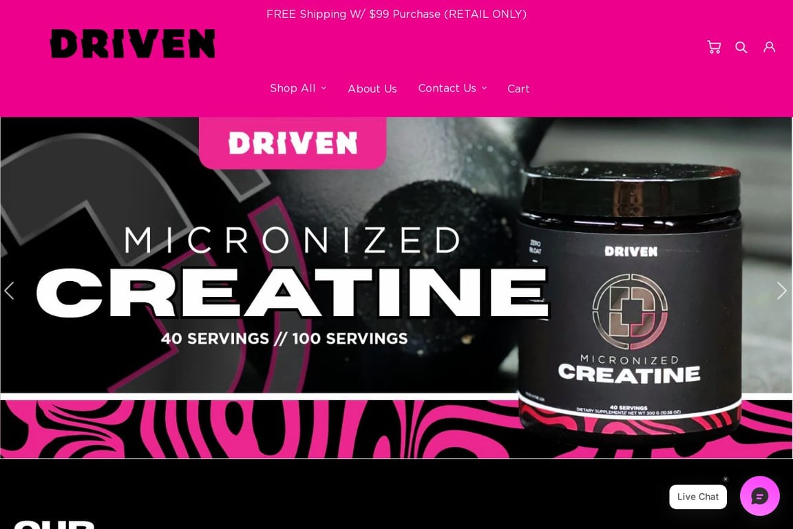 Driven Nutrition homepage
