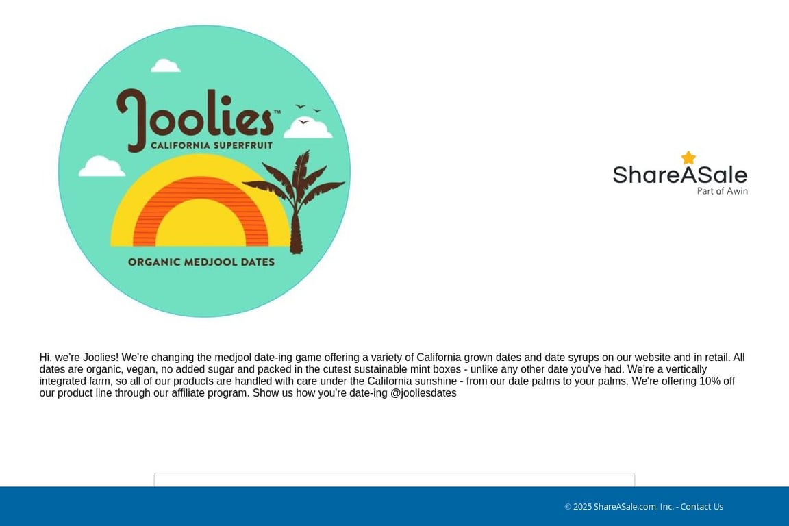 Joolies Dates affiliate program signup page