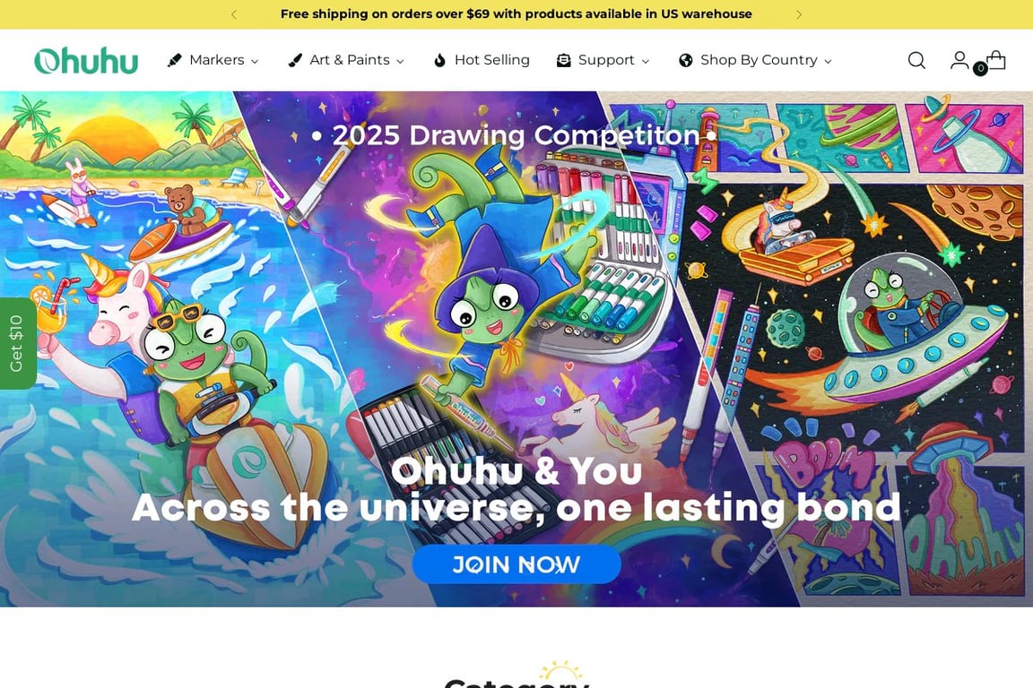 Ohuhu homepage
