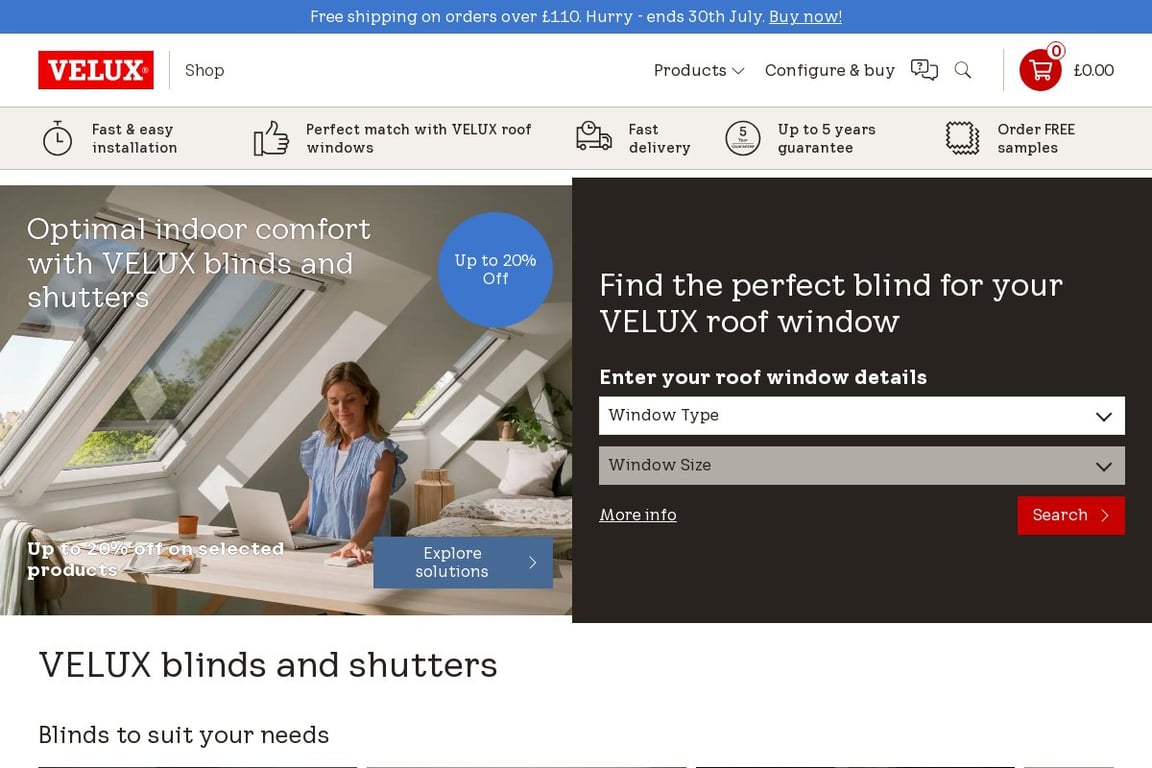 Velux homepage