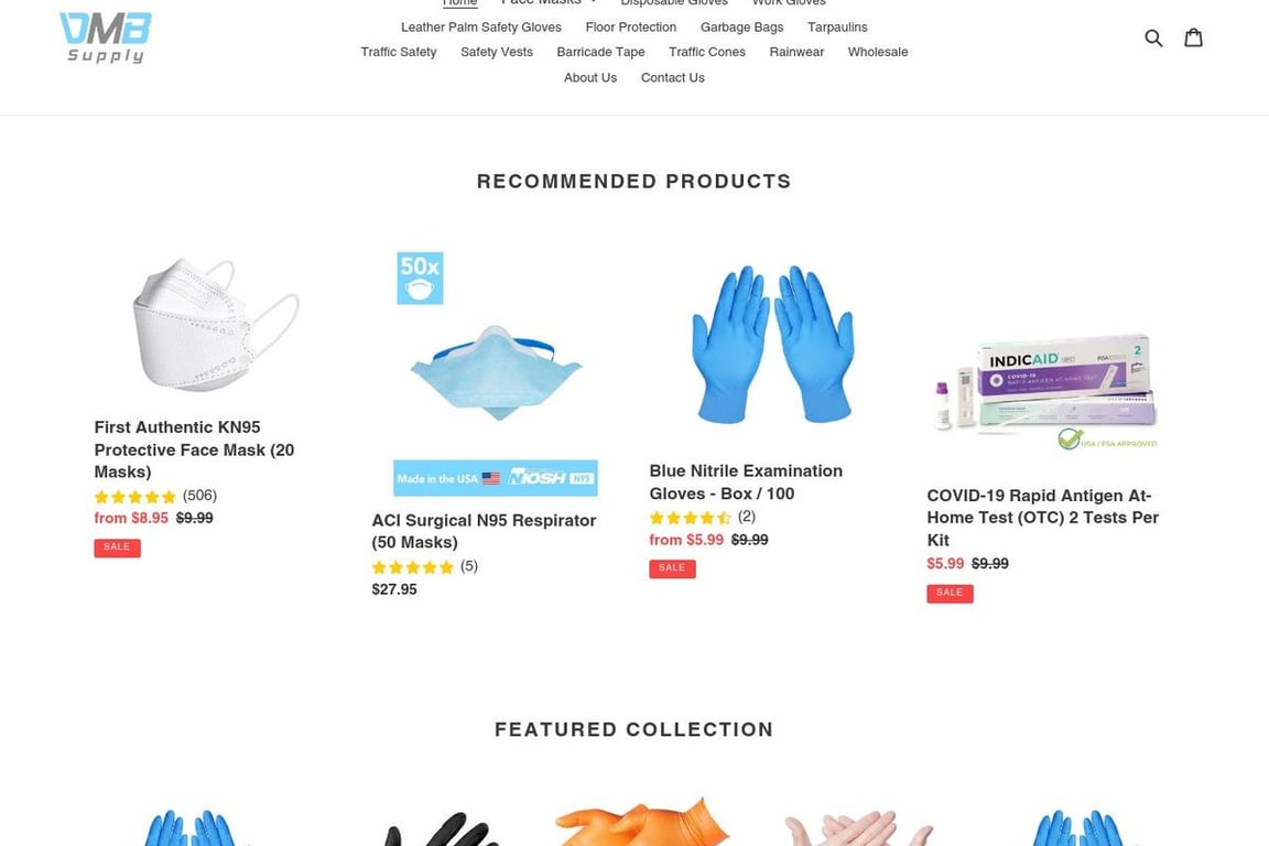DMB Supply homepage